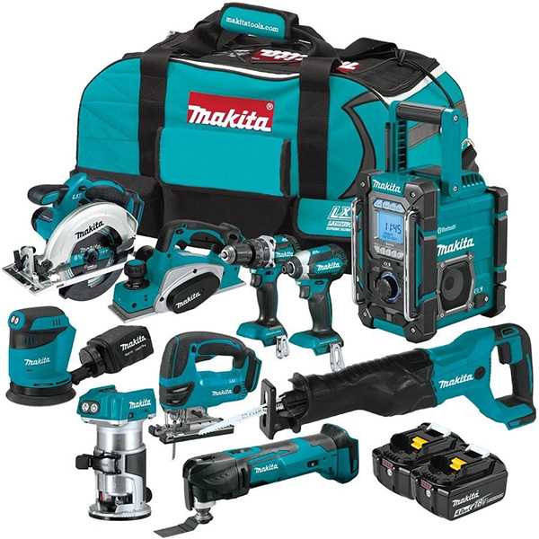 Makita 18V 10-Tool Cordless Woodworking Power Tool Kit XT1001SM