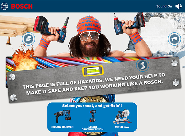 Amazon Like a Bosch Tools Interactive Fixing Game