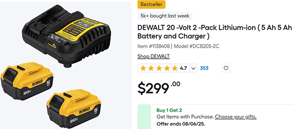 Lowes Dewalt Free Tool Promo Ending August 2025