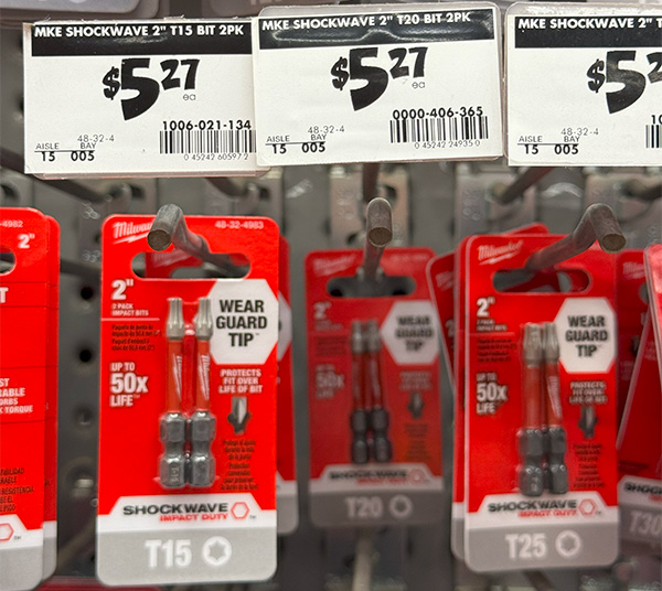 Milwaukee Shockwave Impact Screwdriver Bits at Home Depot in 2025
