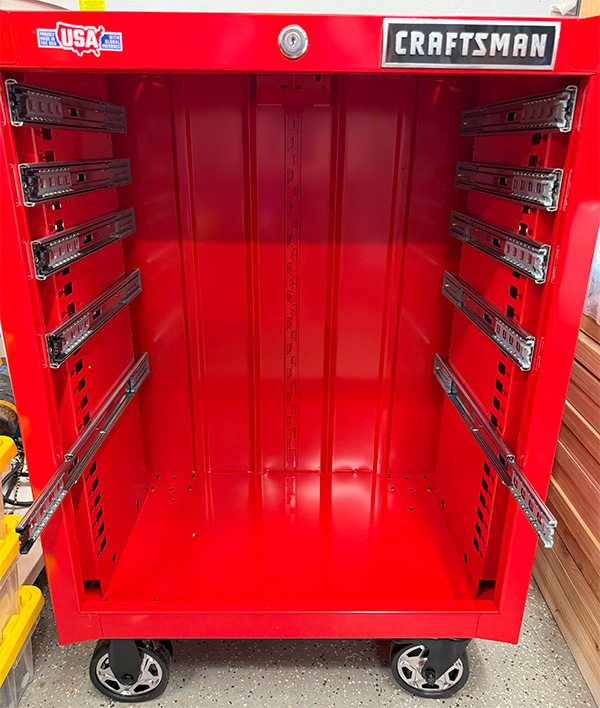 Craftsman 5-Drawer Rolling Tool Box Inside Red Powder Coat