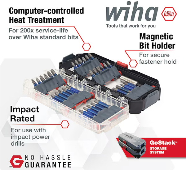 Wiha GoStack Screwdriver Bit Set Features