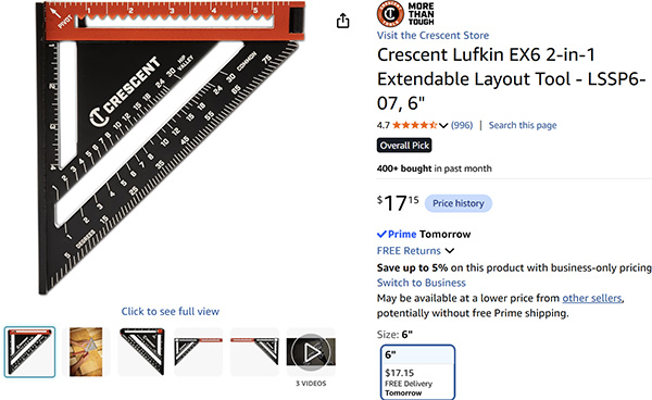New Crescent Extendable Square is a Huge Rip-Off