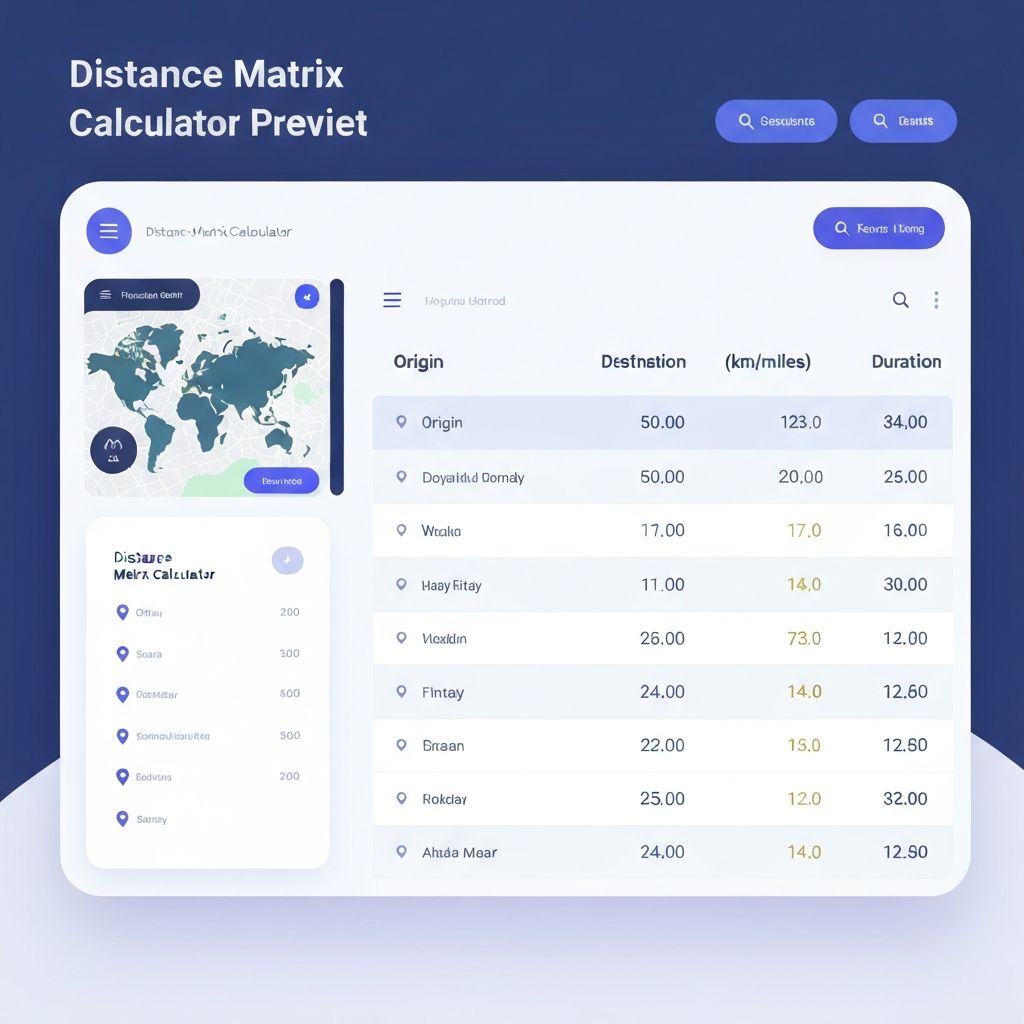 Free Routing Mapping Tools By NextBillion Ai Distance Matrix Calculator Preview 
