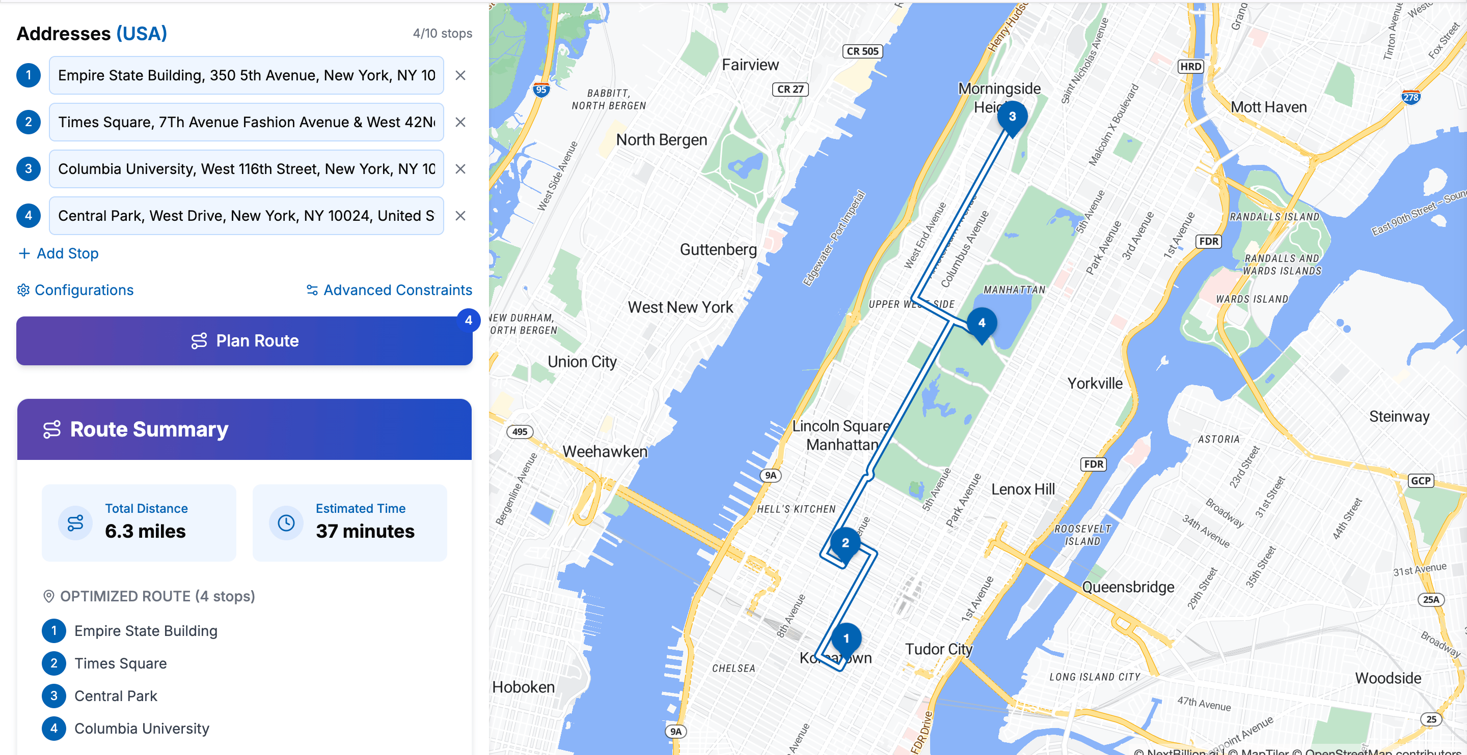 Free Routing Mapping Tools By Nextbillion Ai Route Planner Preview.