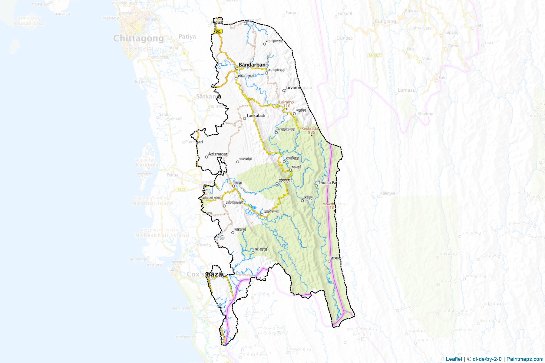 Crea Mapas Imprimibles De Bandarban Con Recorte De 4 421169477 1 