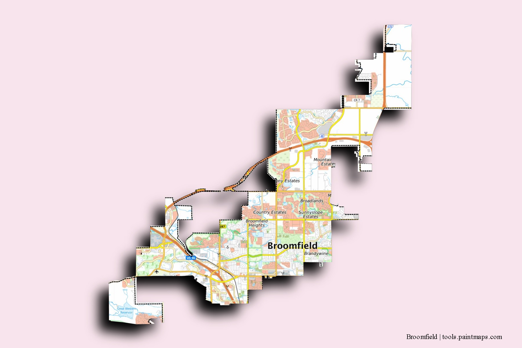 Sample Maps Of Broomfield Generated With Map Cropping Masking Tool Photo Map 102086123 