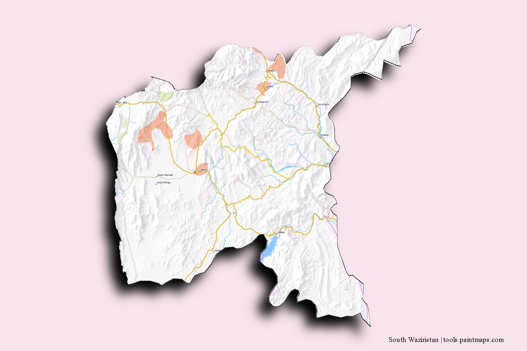 Sample Maps Of South Waziristan Generated With Map Cropping Masking Tool Photo Map 1108692389 