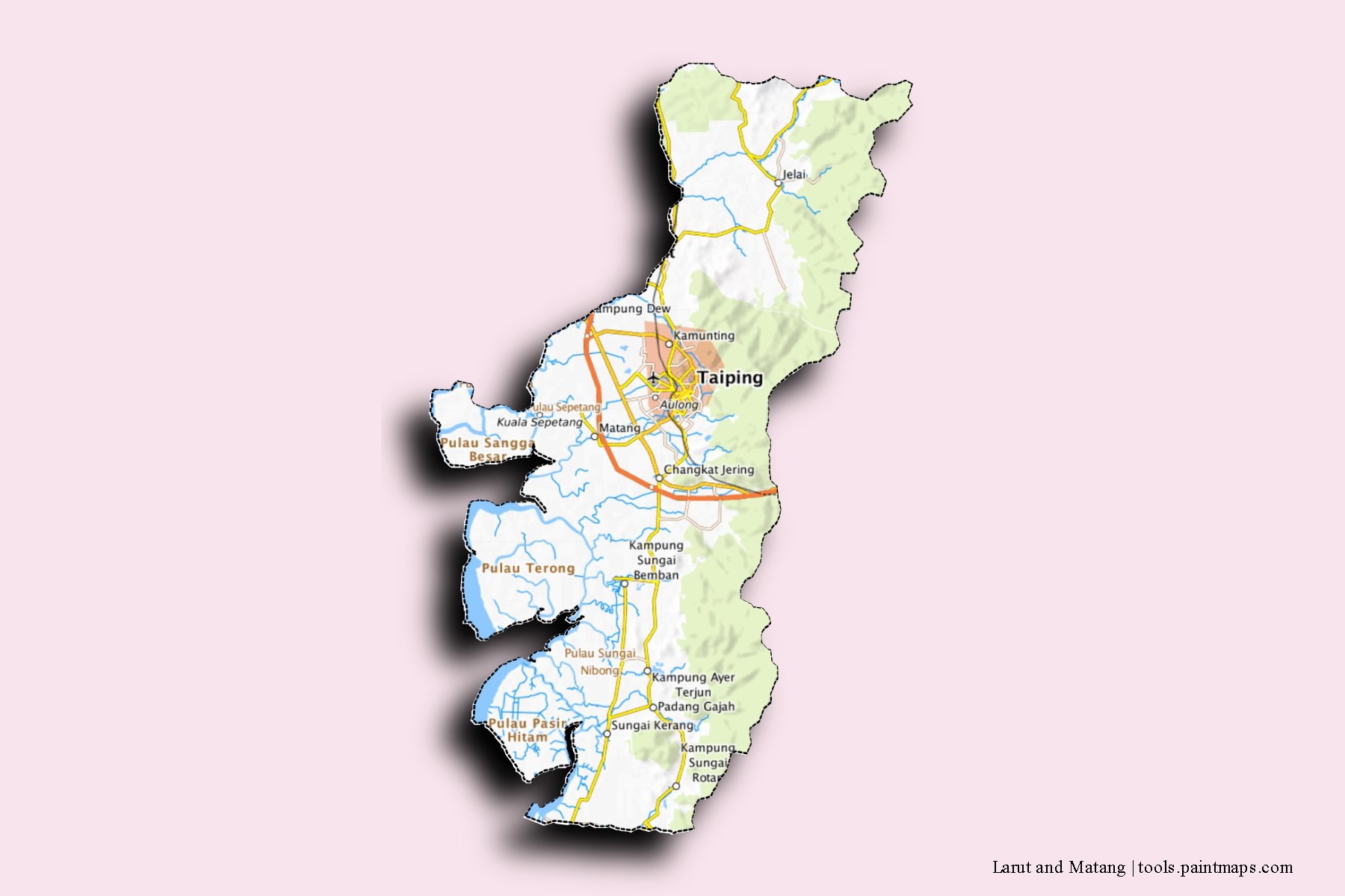 Sample Maps Of Larut And Matang Generated With Map Cropping Masking Tool Photo Map 890490803 