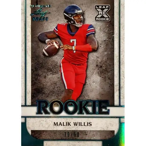 Nfl leaf 2022 ultimate draft football single card malik willis 14