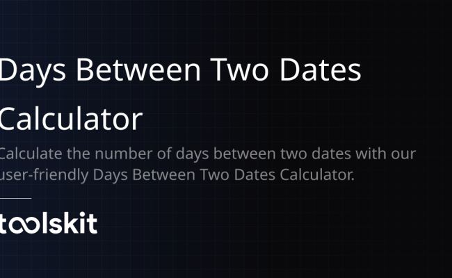 Days Between Two Dates Calculator | ToolsKit