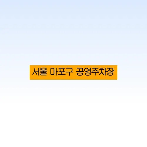 서울 마포구 공영주차장