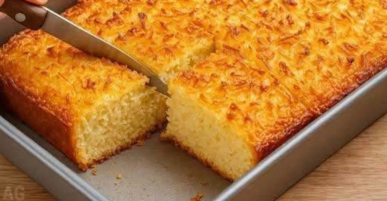 Bolo de aipim com coco