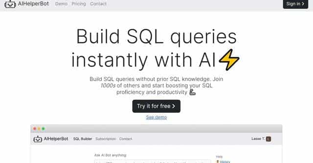 AIHelperBot: ¡Tu Asistente Definitivo para Consultas SQL!