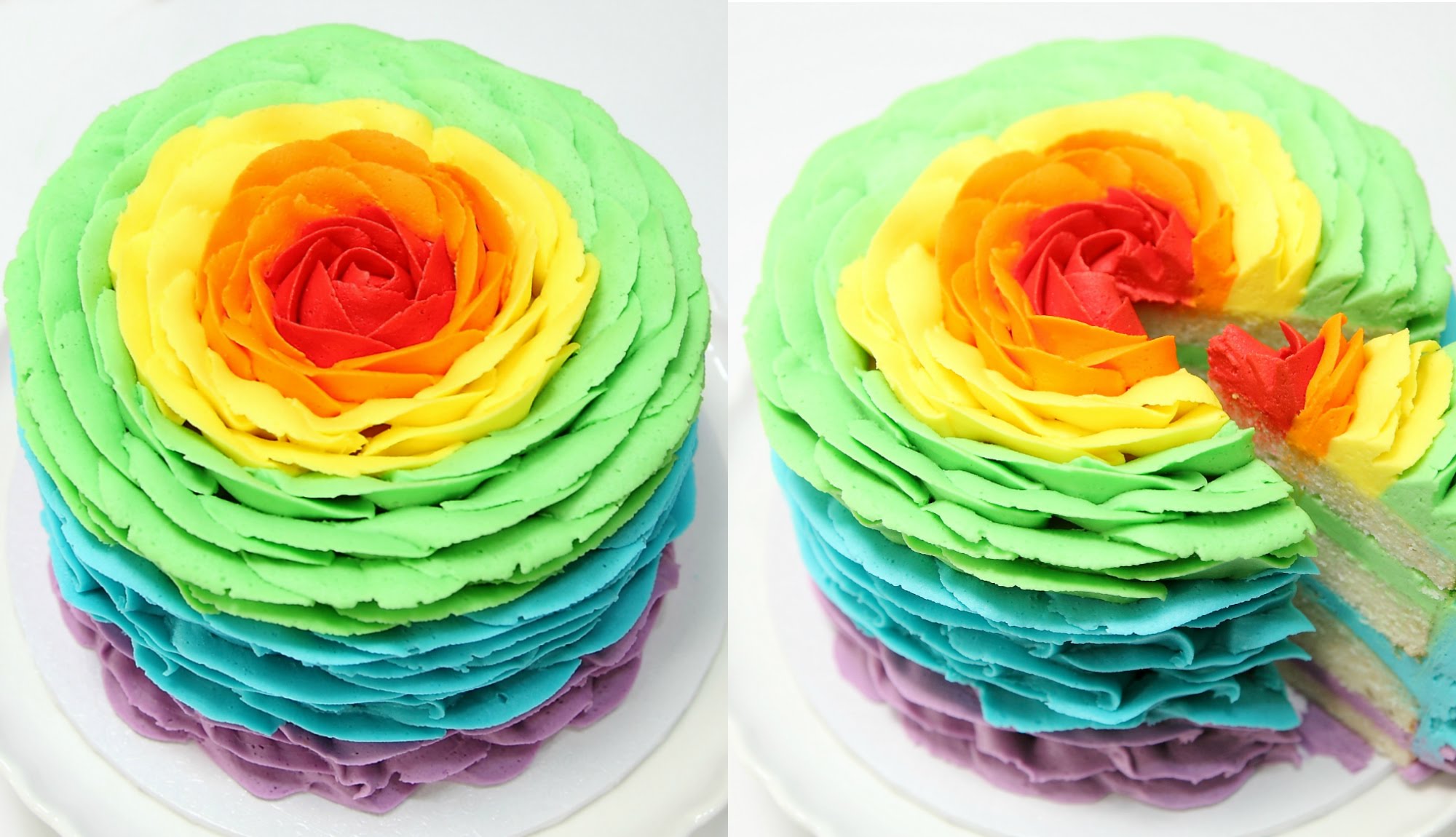 If You Want To Make A Delicious Looking Cake Then Look No Further – Rainbow Rose Cake