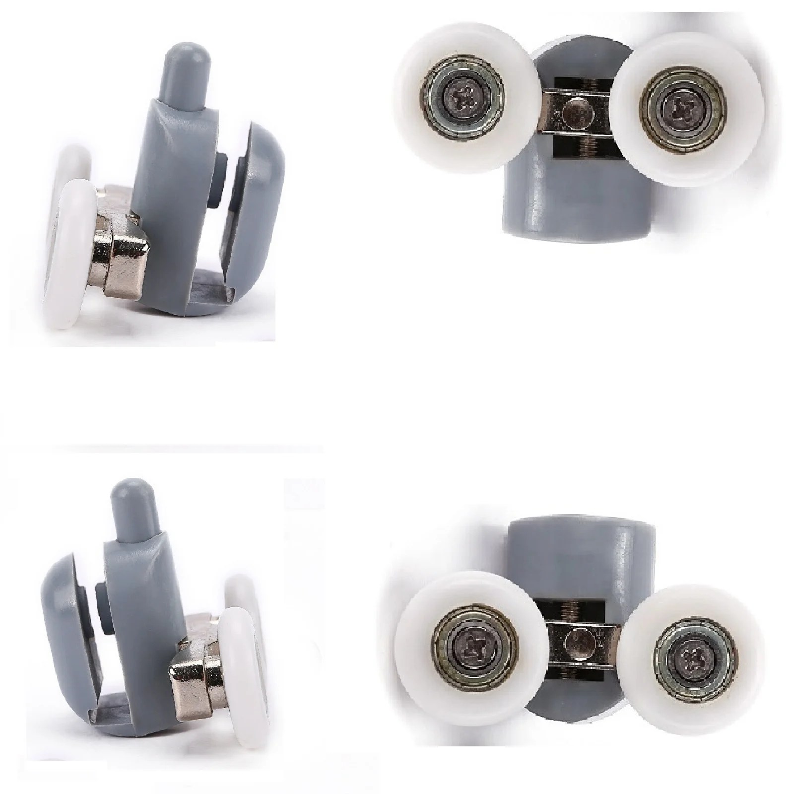 4 Pieces Twin Shower Screen Door Rollers Runners Wheels 19/23/25/27mm