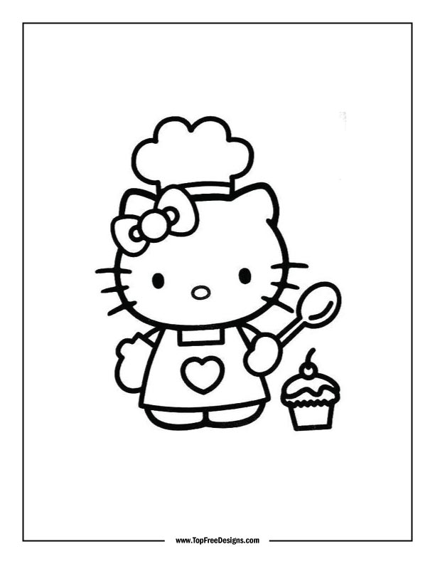 Hello-Kitty-Coloring-Page-1 Hello-Kitty-Coloring-Page-1