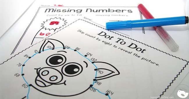 skip counting games and worksheets 6 7 8 9 100 top notch teaching