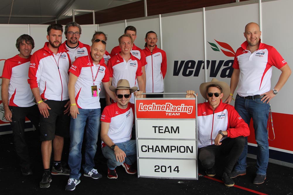 VERVA Lechner Racing feiert den Team-Champion im Porsche Supercup 2014 © Lechner Racing