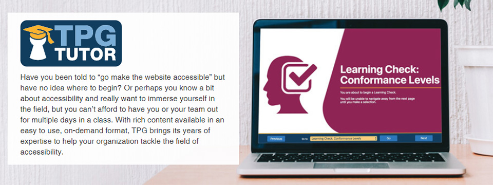 Photo of TPG Tutor open on a laptop.
