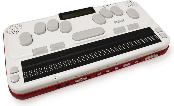 Photo of One Gently Used BrailleSense Plus 32 Cell Notetaker With Braille Keyboard for $1,700.00 USD - Flying Blind, LLC Online Store