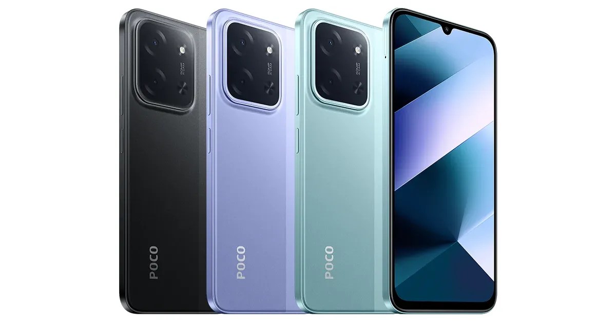 POCO C85 5G smartphone in Power Black color showing 120Hz display and 6000mAh battery features during Flipkart sale