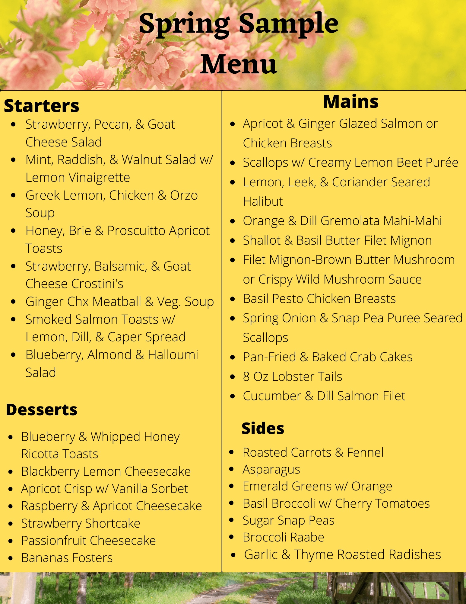 Menu Options - Top Water Cooking