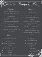 Winter Sample Menu Top Water Cooking's Winter Sample Menu