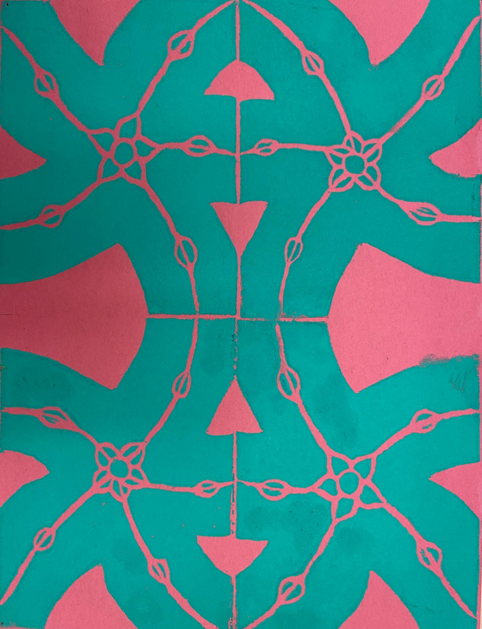 Colourful block print.