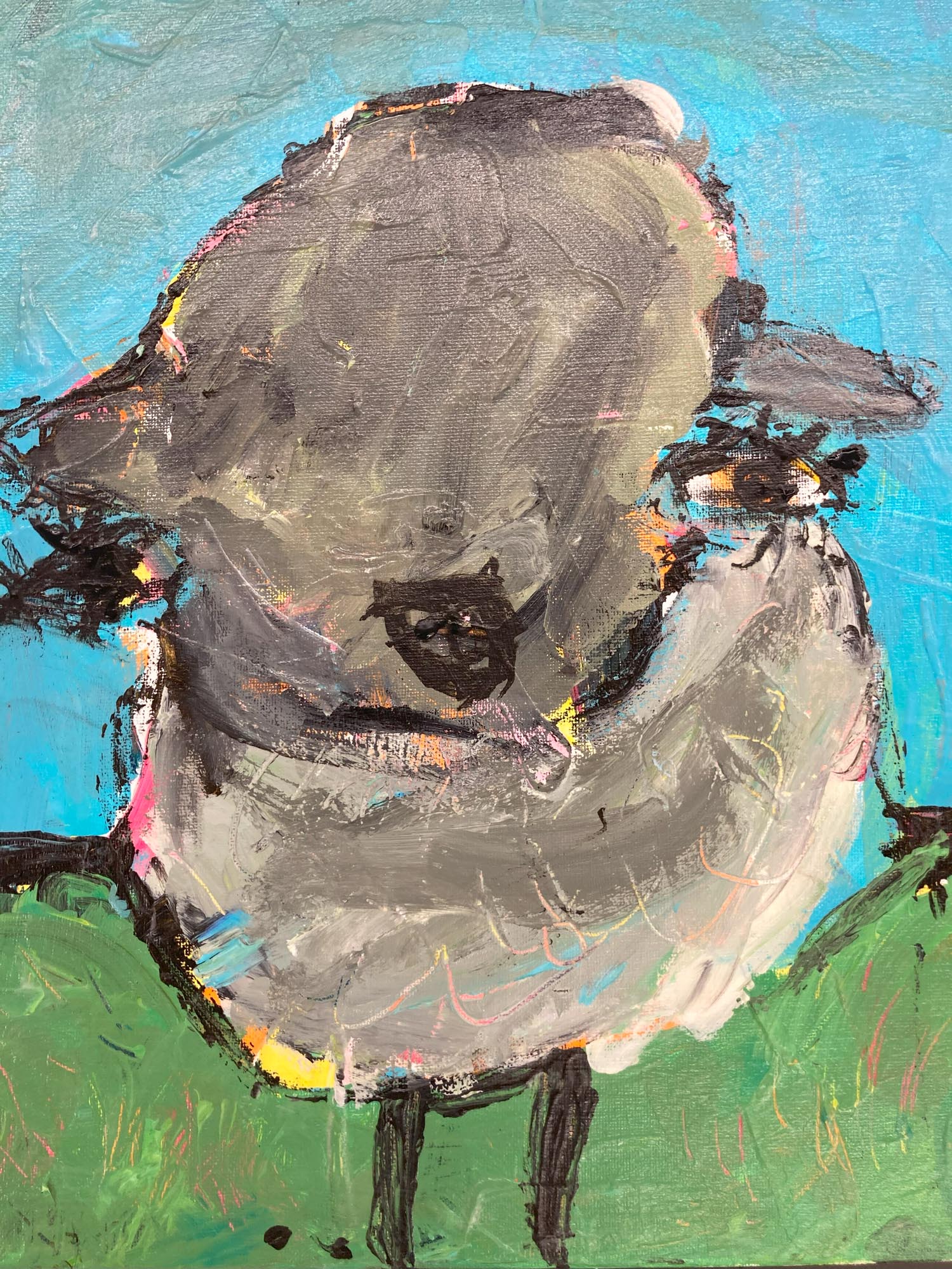 Painting of a sheep.