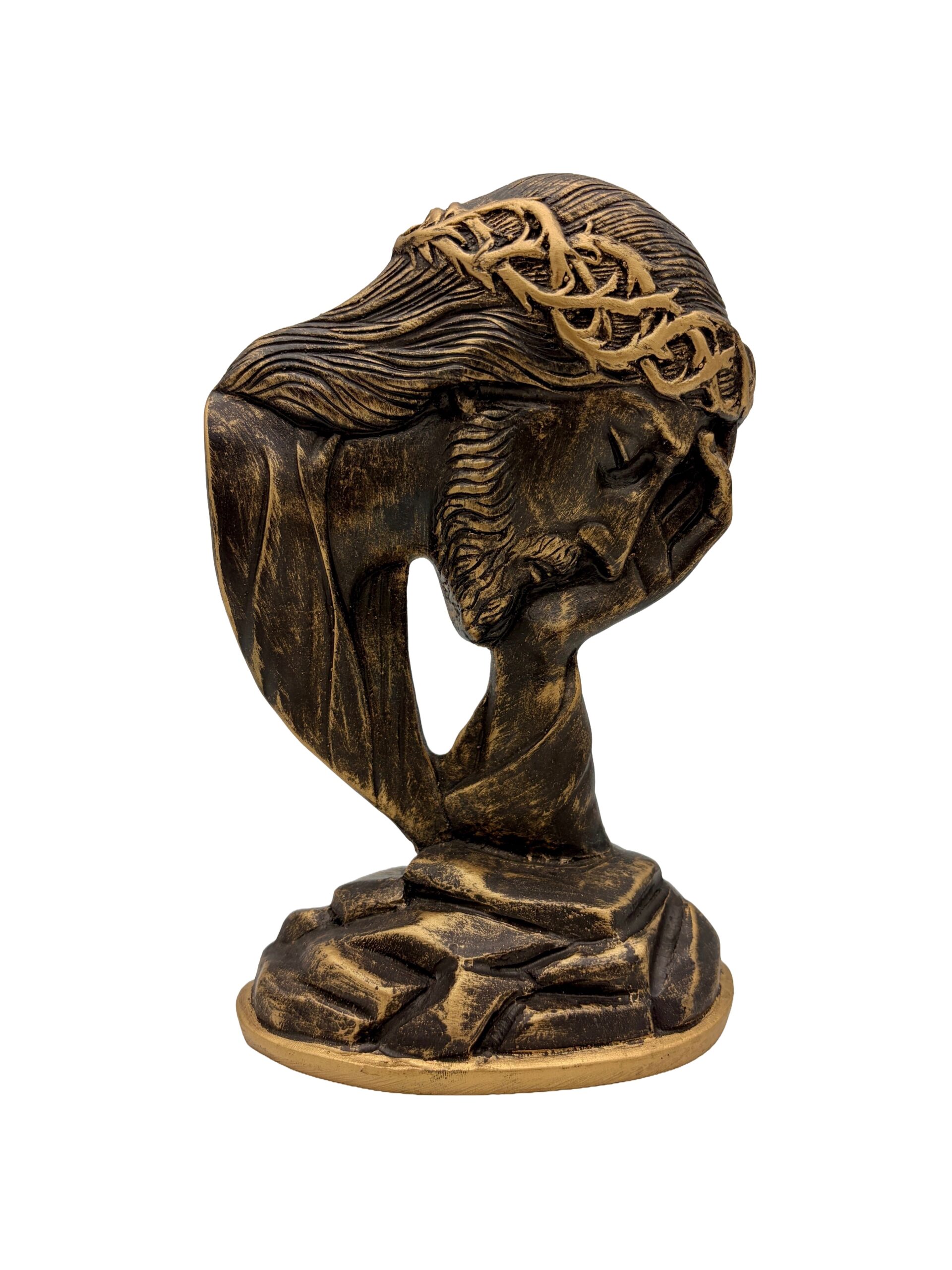CRISTO PENSANTE GRANDE CAFÉ COBRIZADO-SC56284G