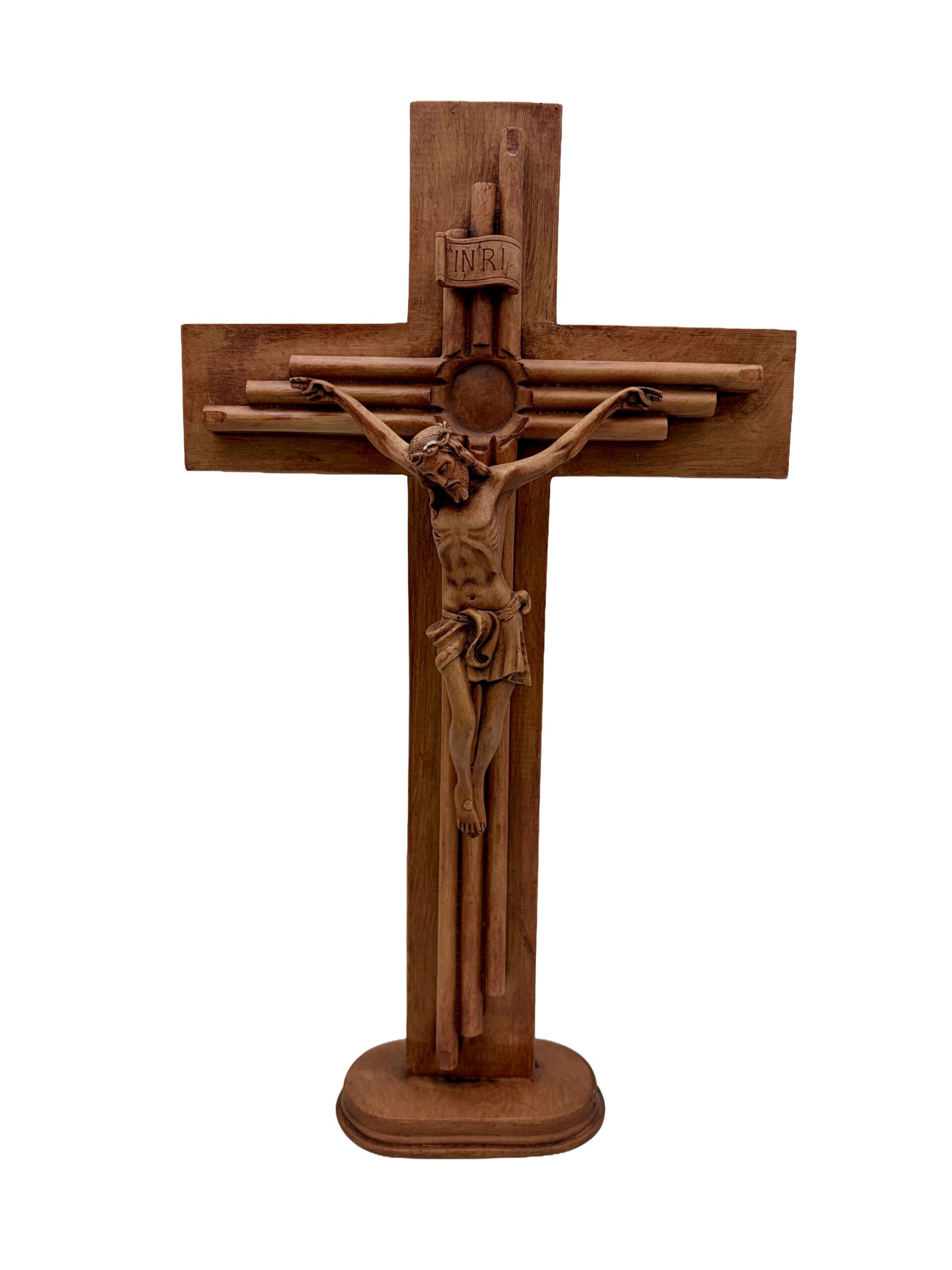CRISTO TRES LINEAS PEDESTAL MADERA-DL30401C