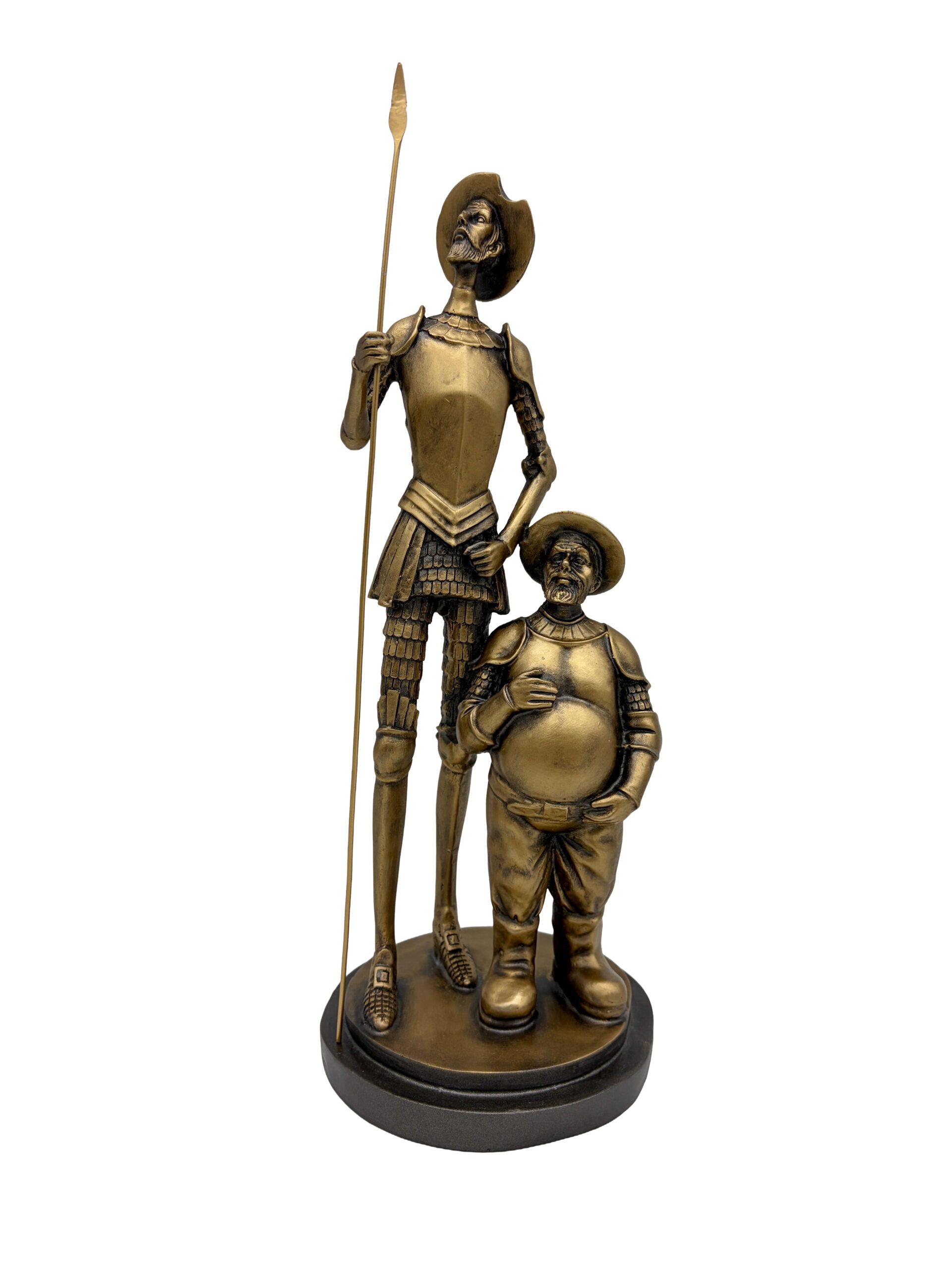 QUIJOTE CON SANCHO 32 CM ORO ACERO-GA2301C