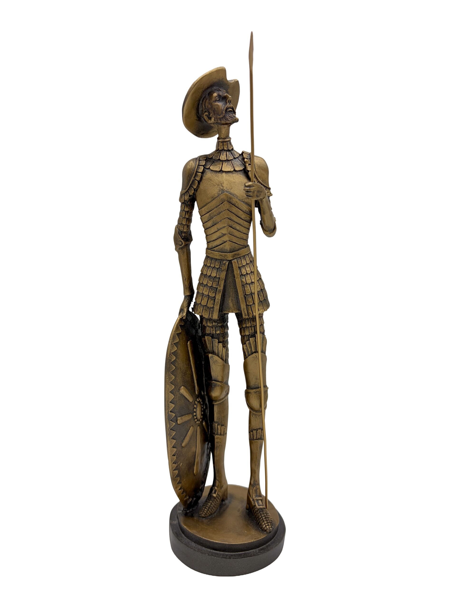 QUIJOTE FLACO CON ESCUDO ORO ACERO-GA2317B