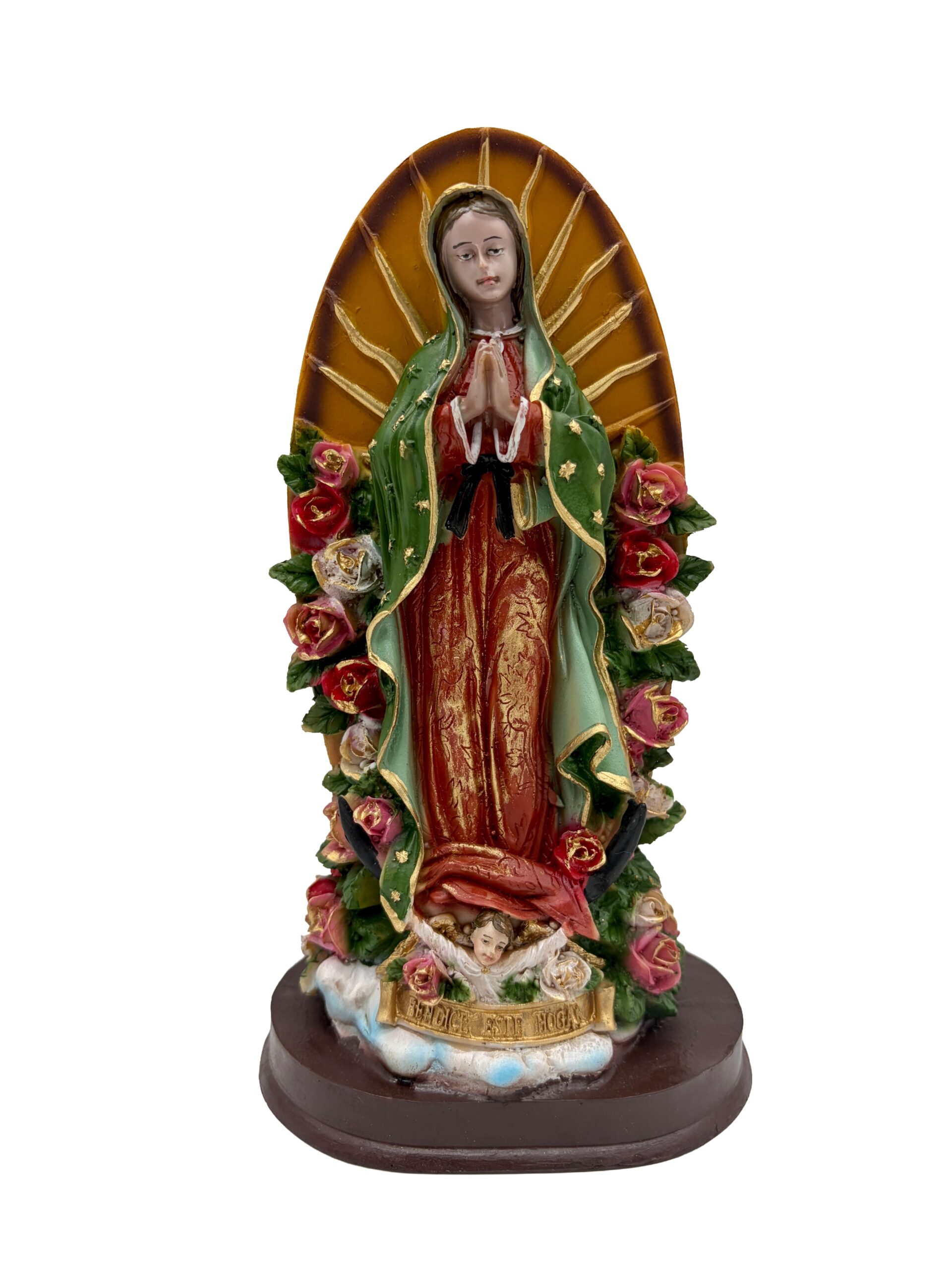 VIRGEN DE GUADALUPE MEDIANA CON ROSAS-LMR006
