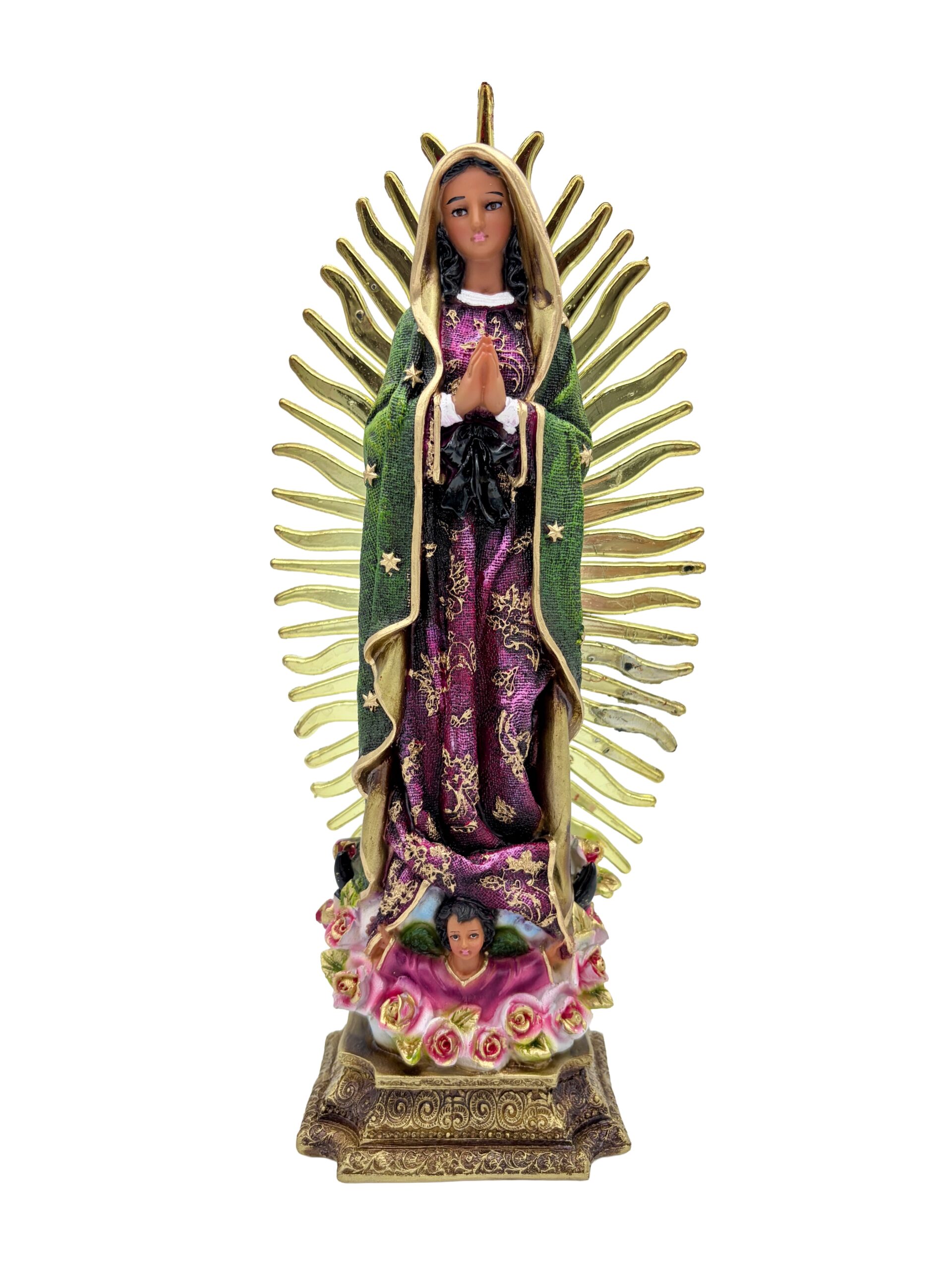 VIRGEN DE GUADALUPE CORRUGADO CHICA RESPLANDOR DE PLASTICO-T758