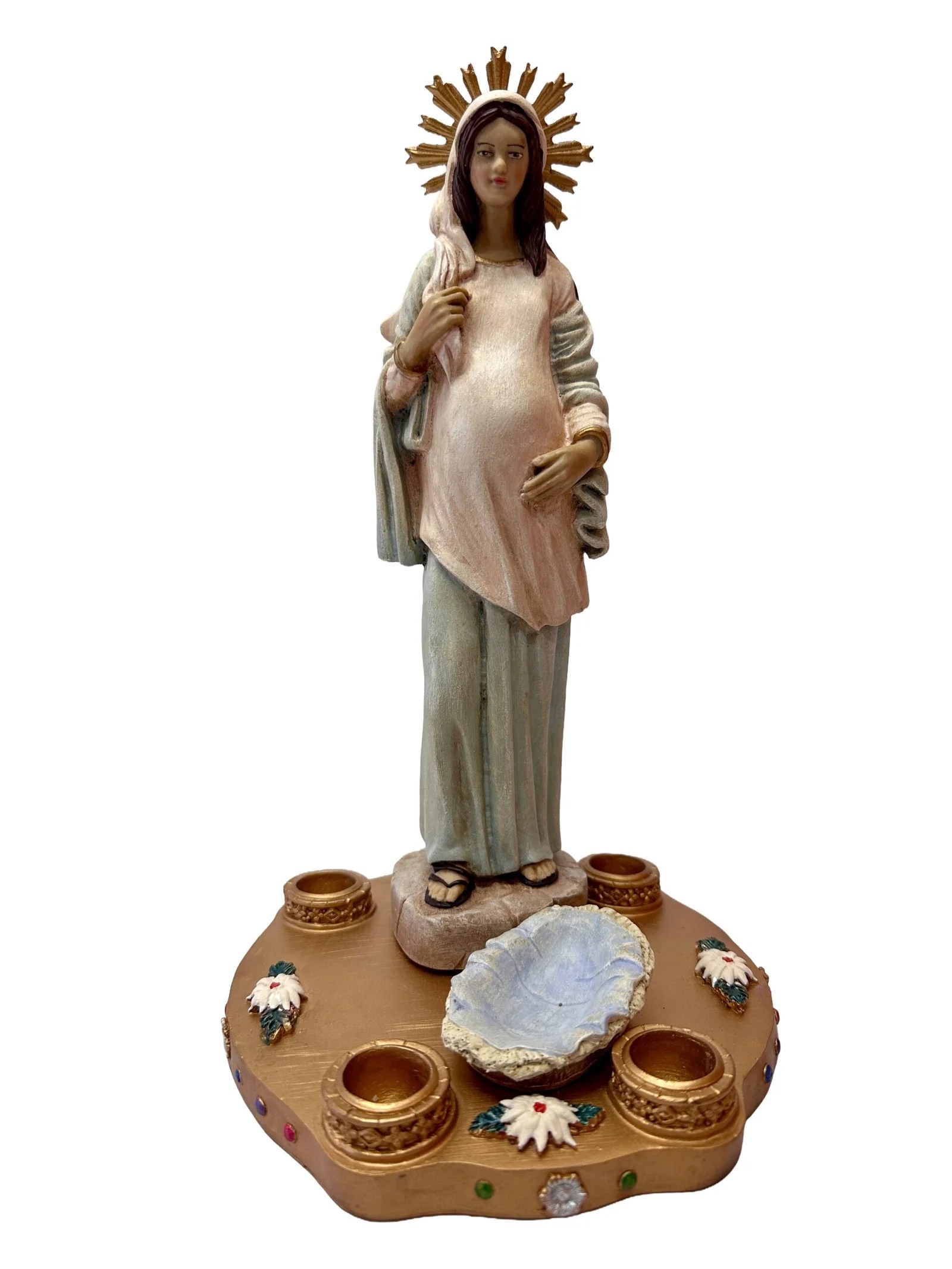 CORONA DE ADVIENTO CON DULCE ESPERA L25 CON PESEBRE TERM PASTEL. - SLD155IP