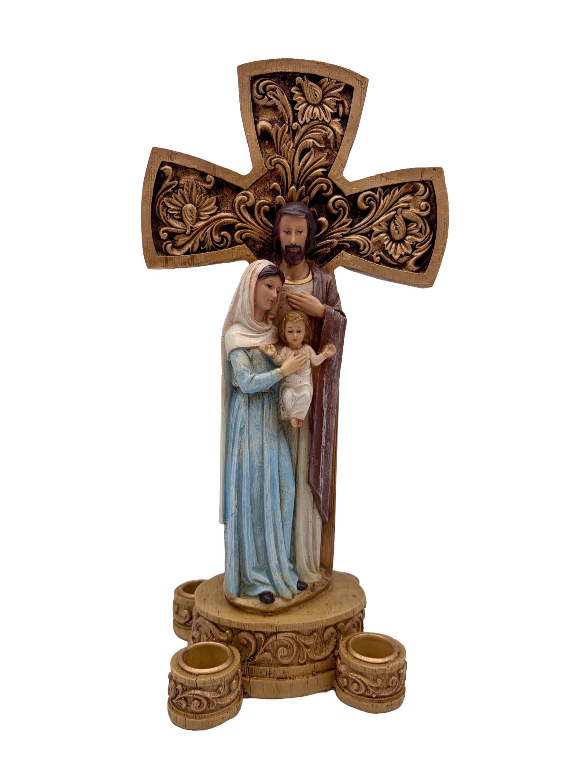 CORONA DE ADVIENTO CON SAGRADA FAMILIA ITALIANO PASTEL (AZUL)-FOG302IP