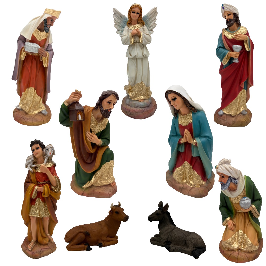 NACIMIENTO 20 CM LISO 9 PIEZAS SIN NIÑO. -  FLL068R