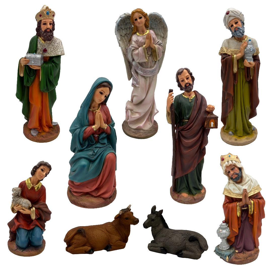 NACIMIENTO 30 CM LISO 9 PIEZAS (SIN NIÑO) RUSTICO. -  FLL064R