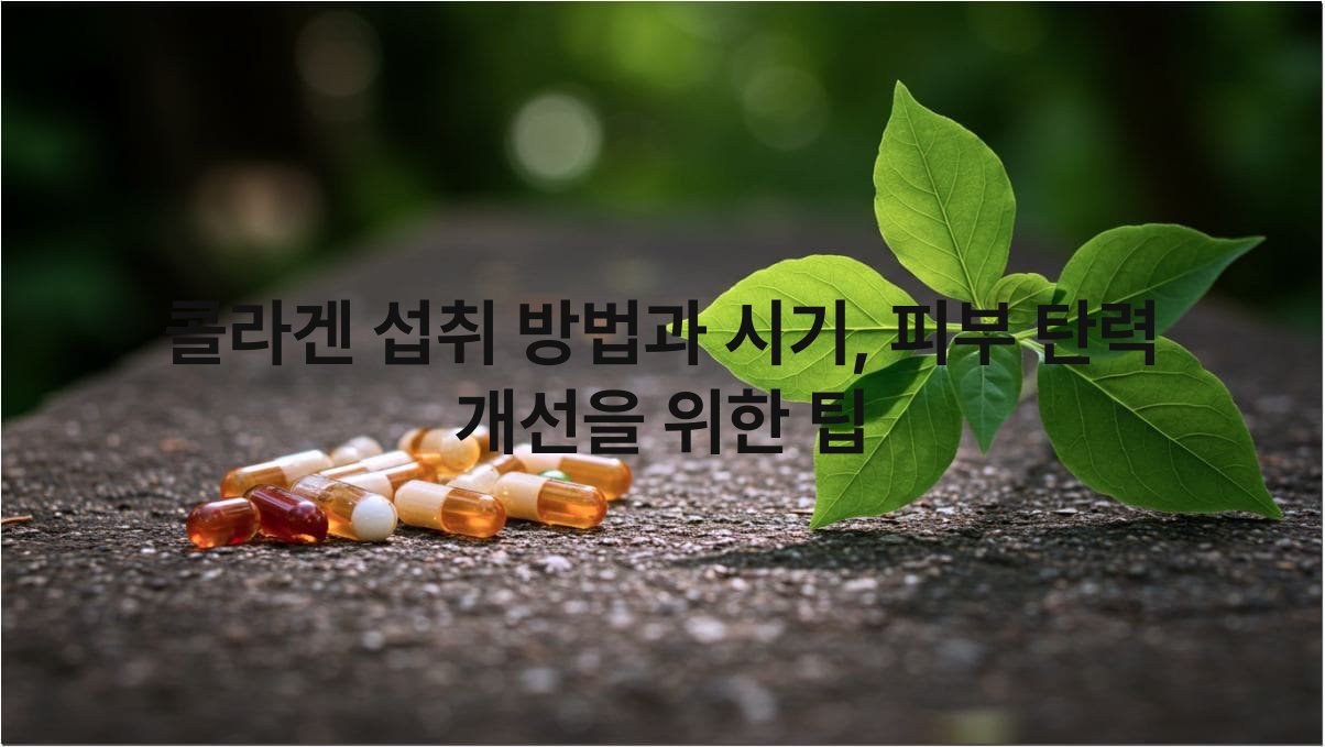 콜라겐 섭취 방법과 시기, 피부 탄력 개선을 위한 팁
