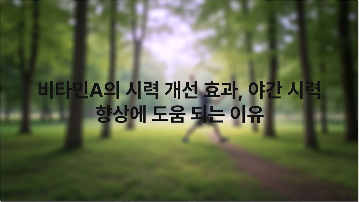 비타민A의 시력 개선 효과, 야간 시력 향상에 도움 되는 이유 1