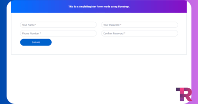 Bootstrap 4 Simple Registration Form Torque Programming