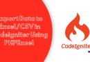 Export Data to Excel/CSV in Codeigniter Using PHPExcel