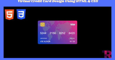 Virtual Credit Card Design Using HTML & CSS