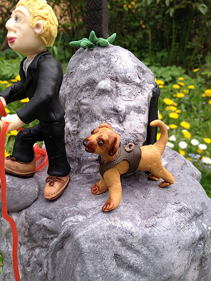 Hund und Bräutigam sind schon oben