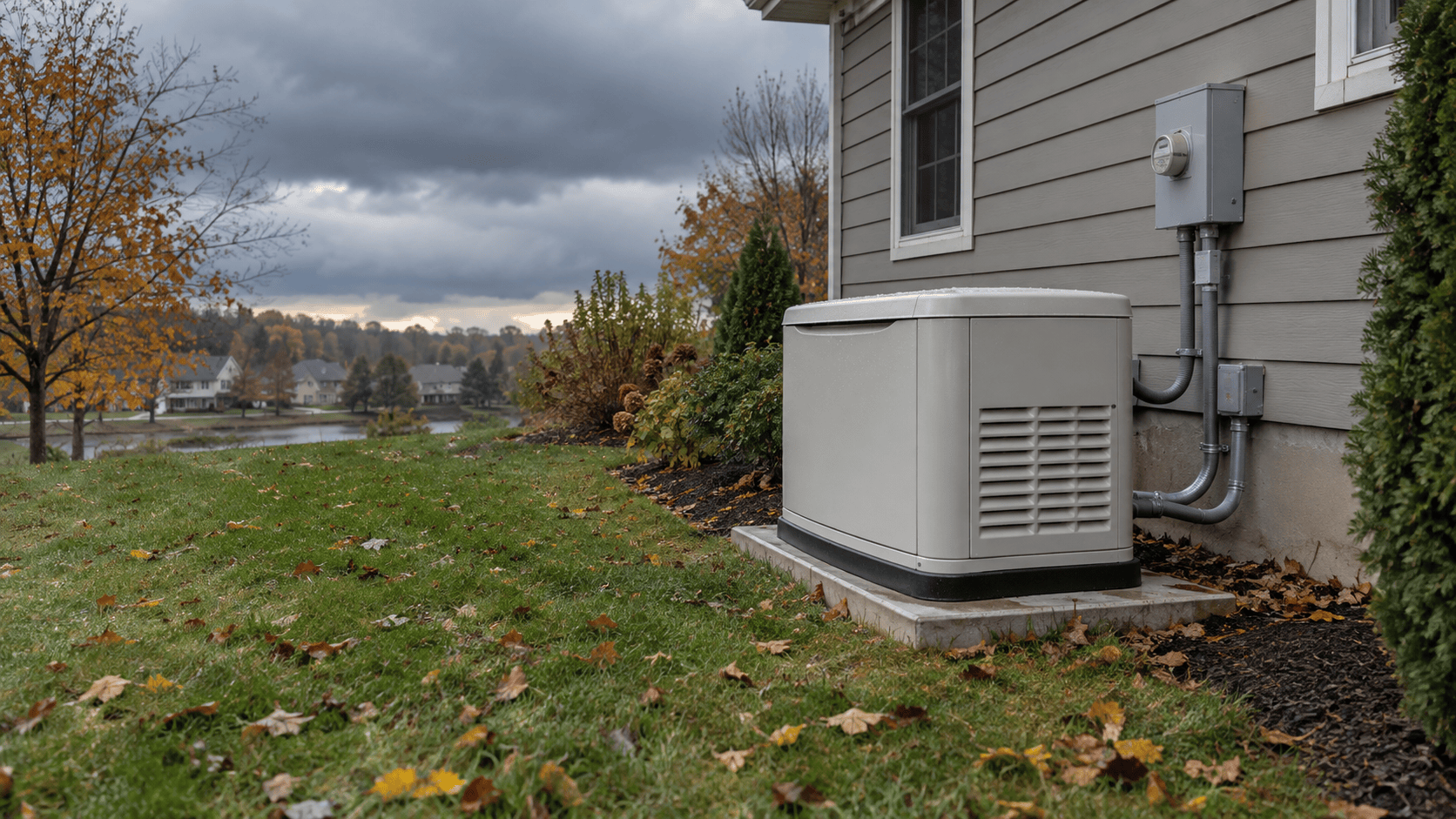 backup generator installed in home