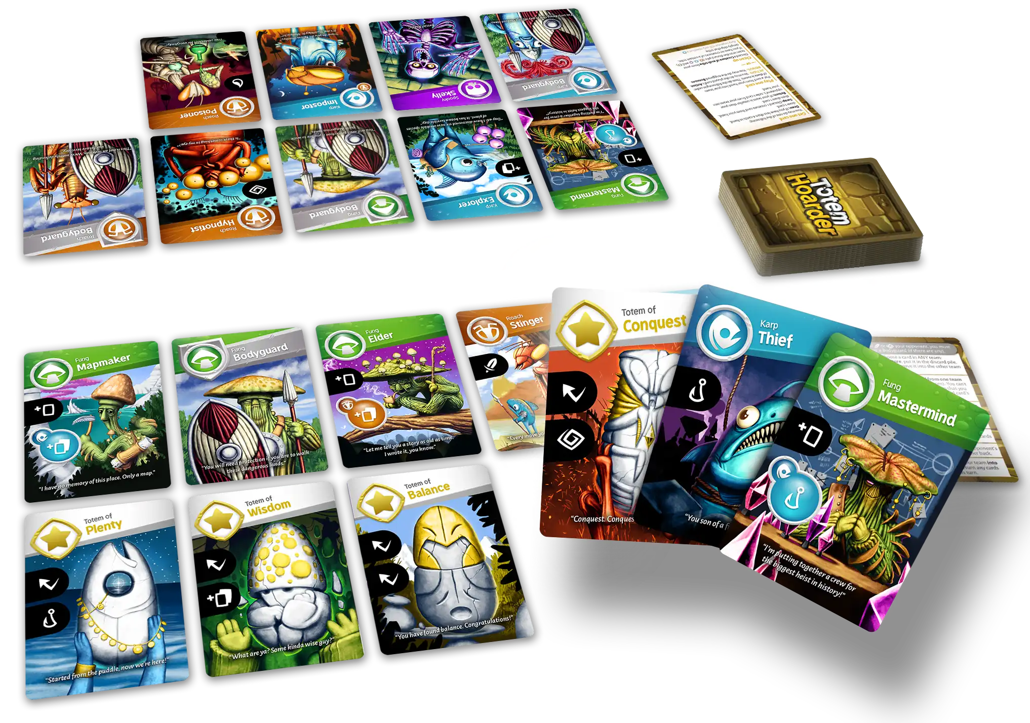 Totem Hoarder card game setup