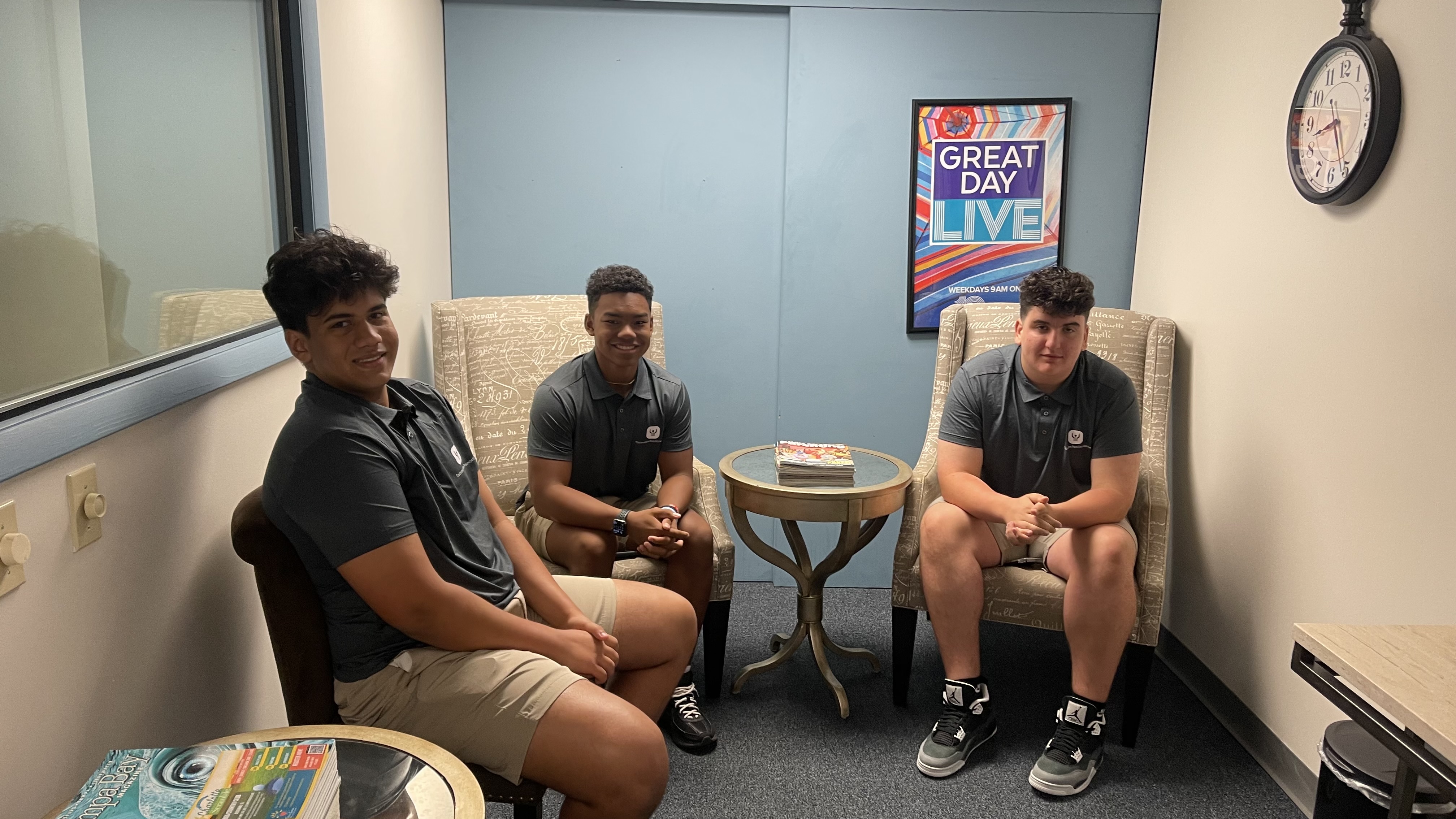 Touchdown Pass Foundation Great Day Live Tampa Bay WTSP TV studio interview segment