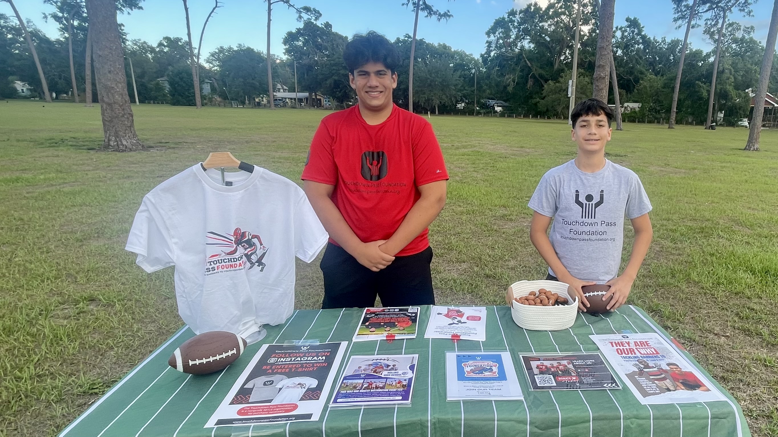 Touchdown Pass Foundation Tampa Parks and Recreation youth football equipment outreach